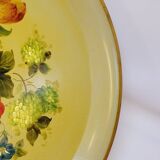 Napoleon III Painted Sheet Metal Tray Painted Metal Floral Decor Diameter 44.5