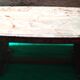 Large cream marble coffee table with solid cherry wood base