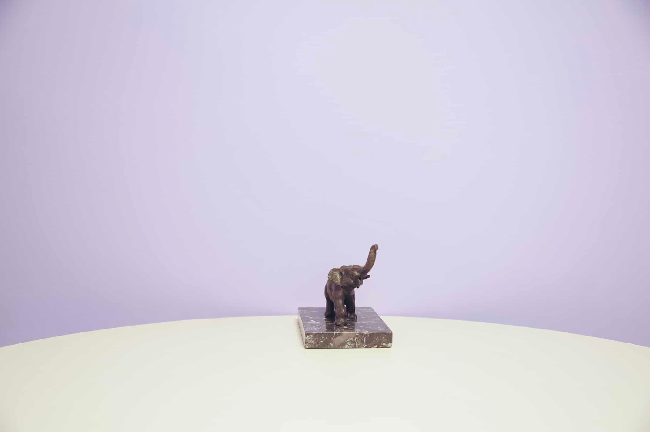 Black Marble Bookend Elephant