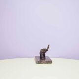 Black Marble Bookend Elephant