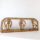 Vintage rattan 3-hook coat rack