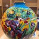 Vase Boule Colonial Émaux de Longwy