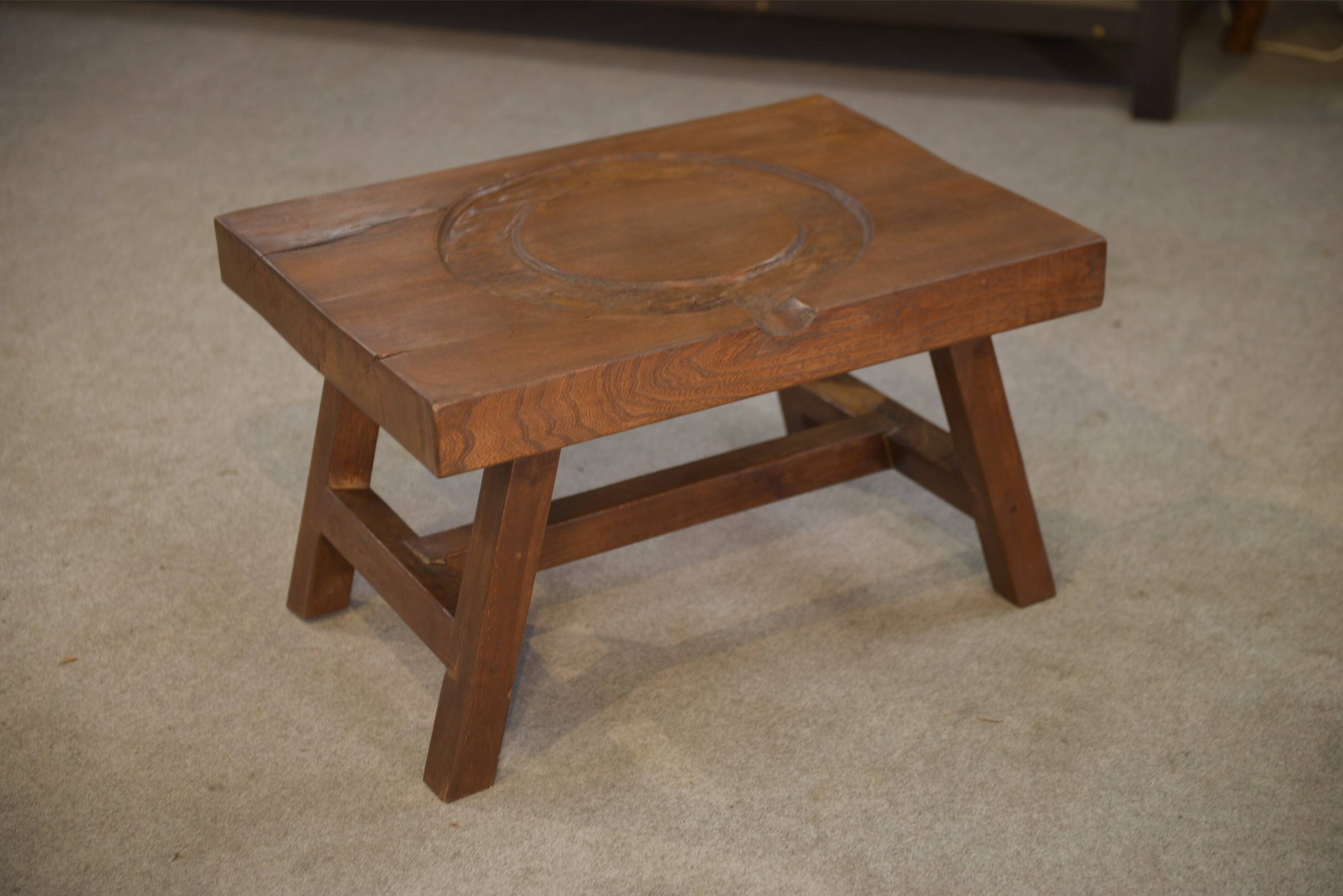 Table basse brutaliste en orme 1950’s