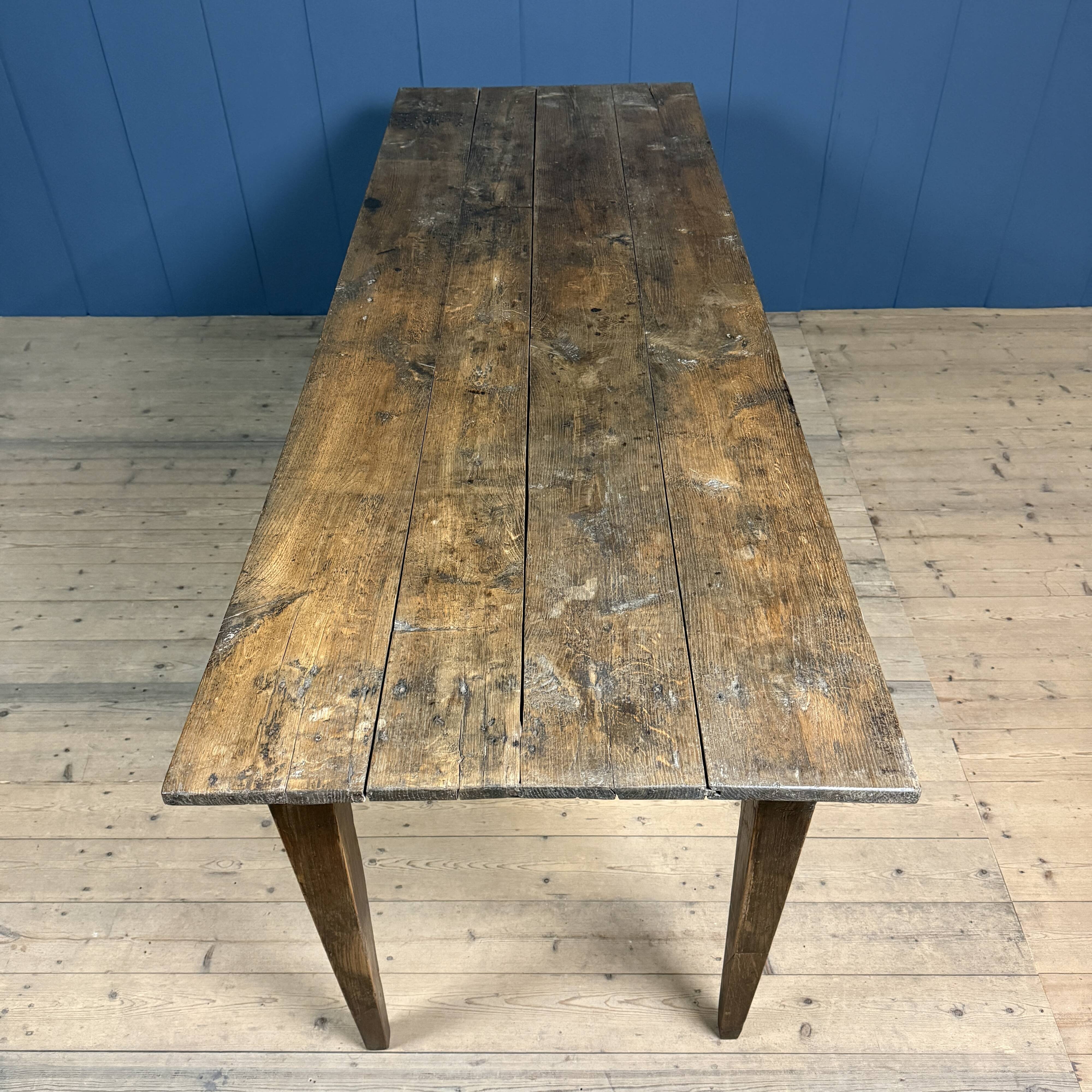 Rustic French oak farmhouse dining table