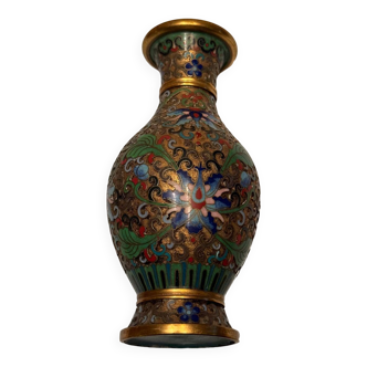 Cloisonné enamel vase