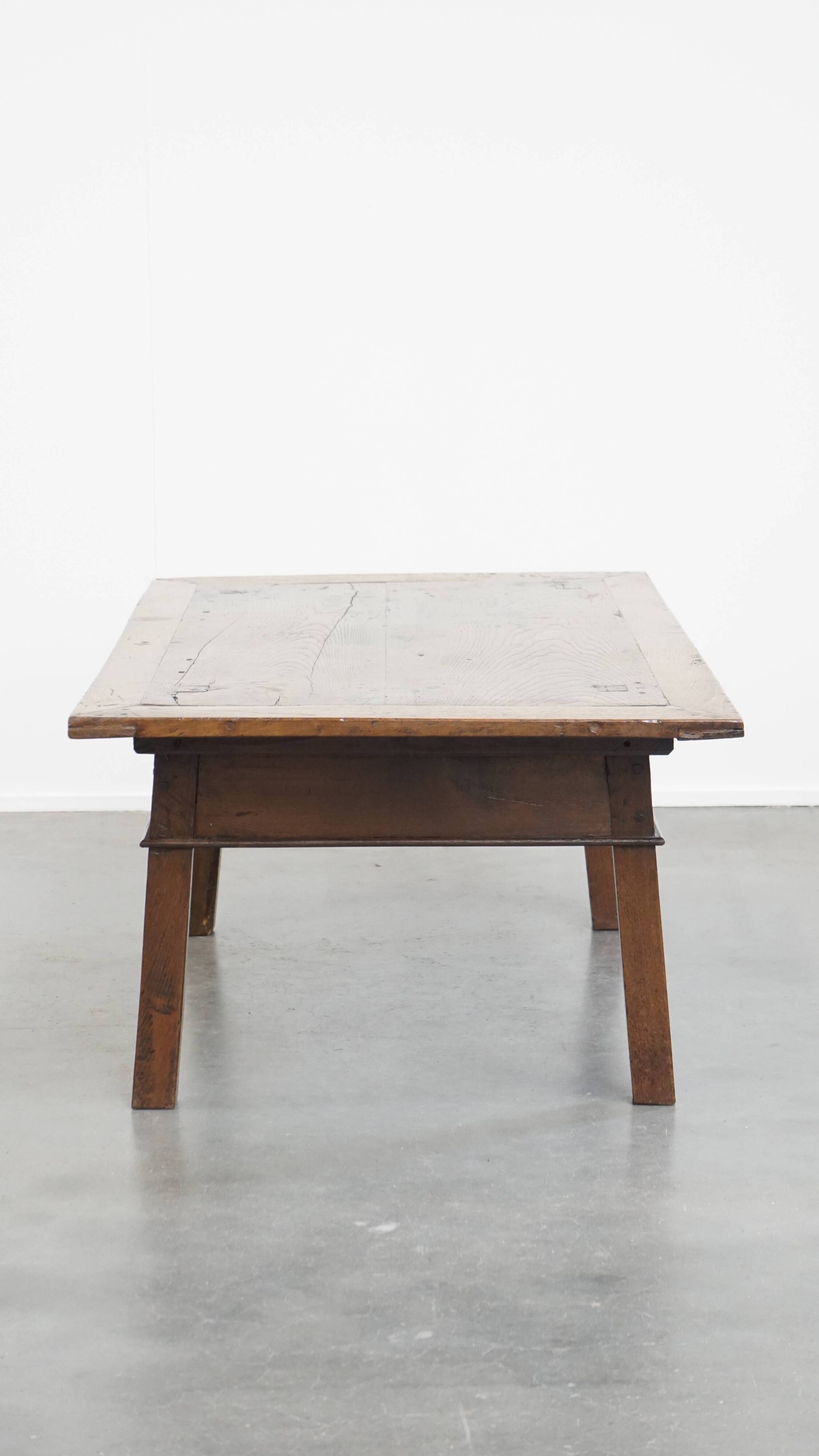 Antique Southern European Chestnut Coffee Table from the 18th Century