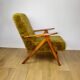Vintage armchair B-310 VAR vintage khaki / olive long hair Rudy Lis