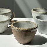 Set of 5 Indonesian ceramic handle coffee cups