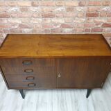 Renovated Violetta walnut chest of drawers, 1970s of the People's Republic of Poland