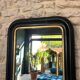 Antique Louis-Philippe black mirror, 75.5cm/48.5cm, trumeau style
