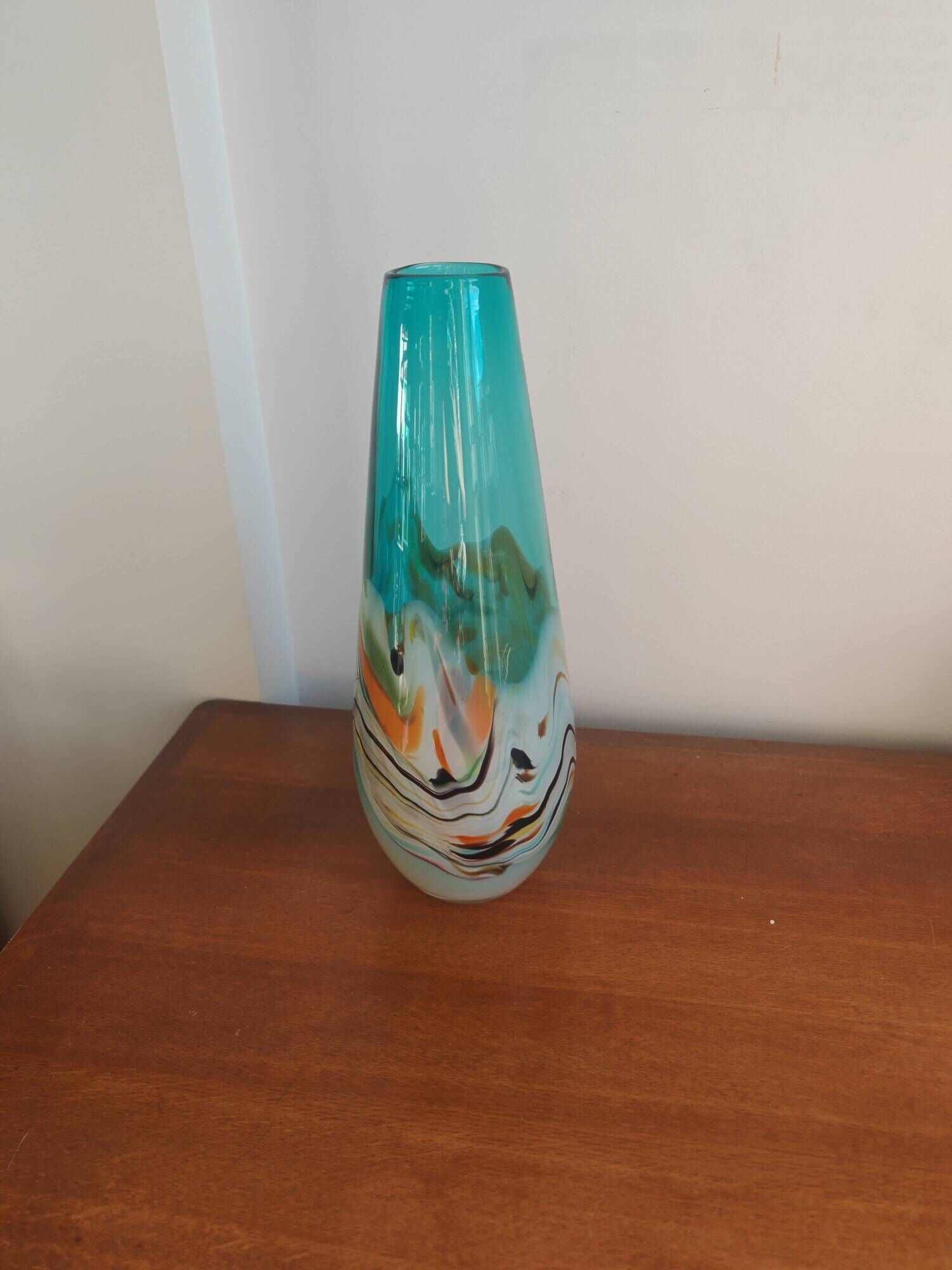 Tall vintage vase in blown glass in Murano style – 40 cm