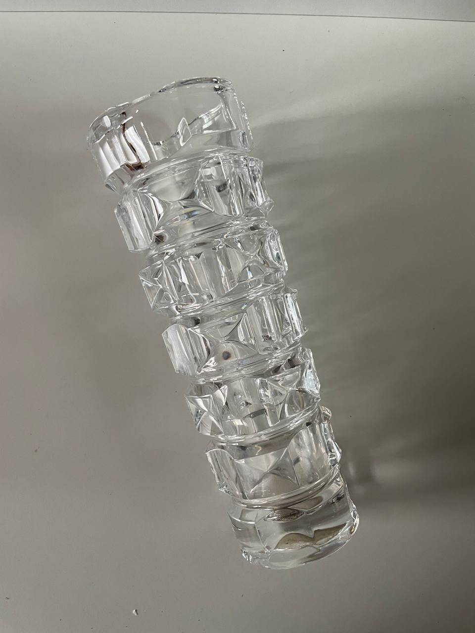 Tubular shaped crystal vase
