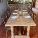 Large Restored Solid Oak Dining Table – Whitewashed Finish