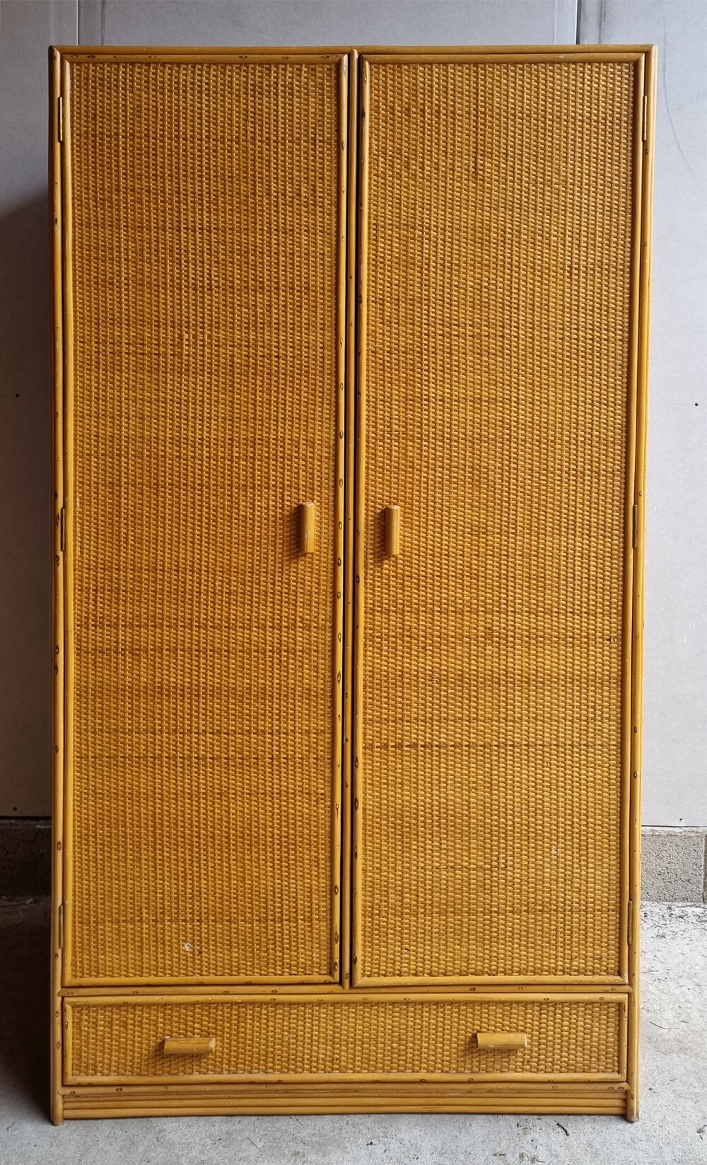 Bamboo wardrobe, rattan, vintage, 60s wardrobe