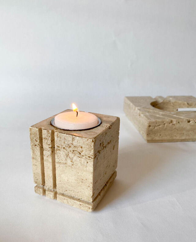 Travertine table lighter