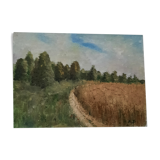 Field and wood painting