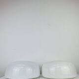 Pair of opaline ball wall lights, vintage half spheres