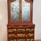 Cabinet bibliothéque Venitien style Louis XV en bois laqué