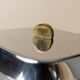 Vintage stainless steel platter, Inoxpran serving dish Orchidea line - gold rim - Italian design from the 1980s - table decoration, gift