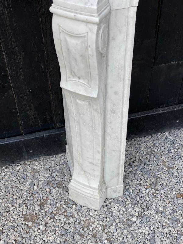 Louis XV Style Fireplace In Carrara Marble