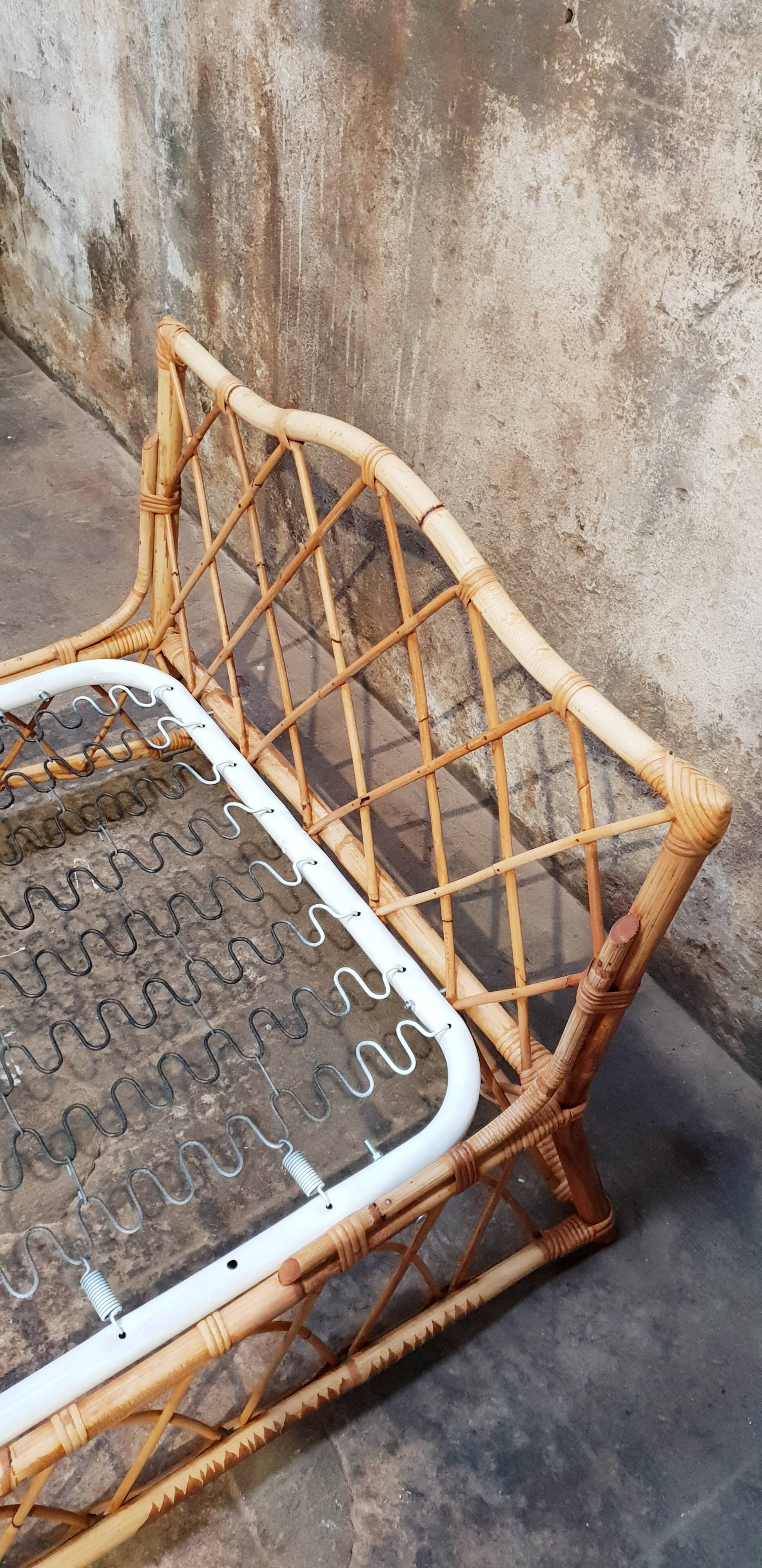 Vintage rattan bed