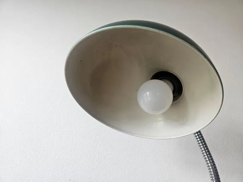 Very Rare Midcentury Industrial Table or Desk Lamp Helo Leuchten, Germany, 1950s