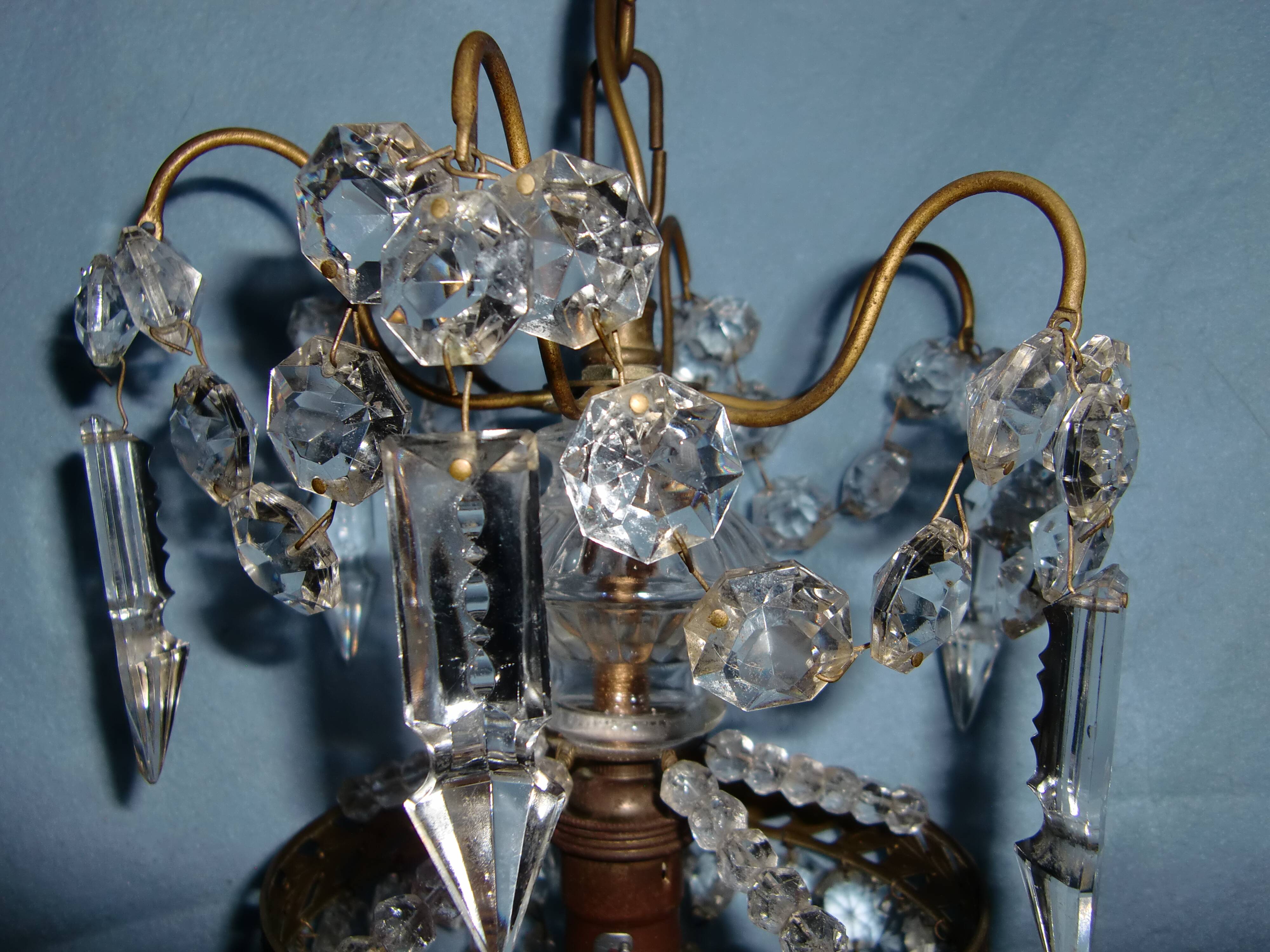 Petit lustre  "Rivière de diamants" en cristal blanc