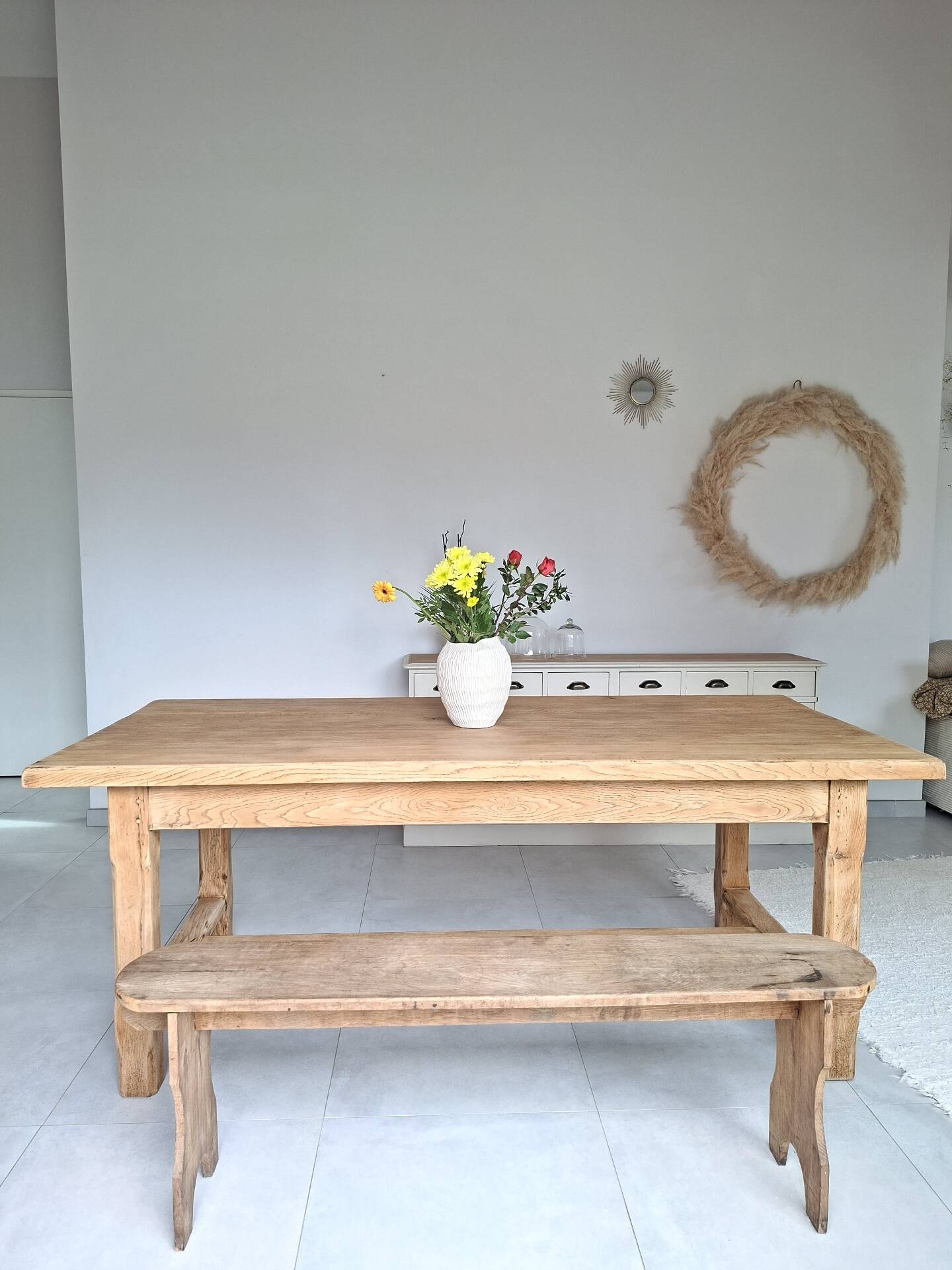 Table de ferme en chêne restaurée