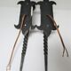 Pair of wall lamps torch glass flame and metal early XXth