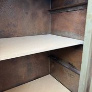 Workshop furniture in industrial style, patinated iron from the 1950s.