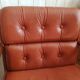 Paire de fauteuils pivotant havane vintage Italie