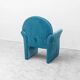 Paire de fauteuils en velours bleu vintage des années 1970 modernisme
