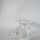 set of 4 very large champagne glasses in engraved crystal 1950 12 x 11 cm