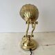 1950s brass "shell" desk lamp, vintage lighting