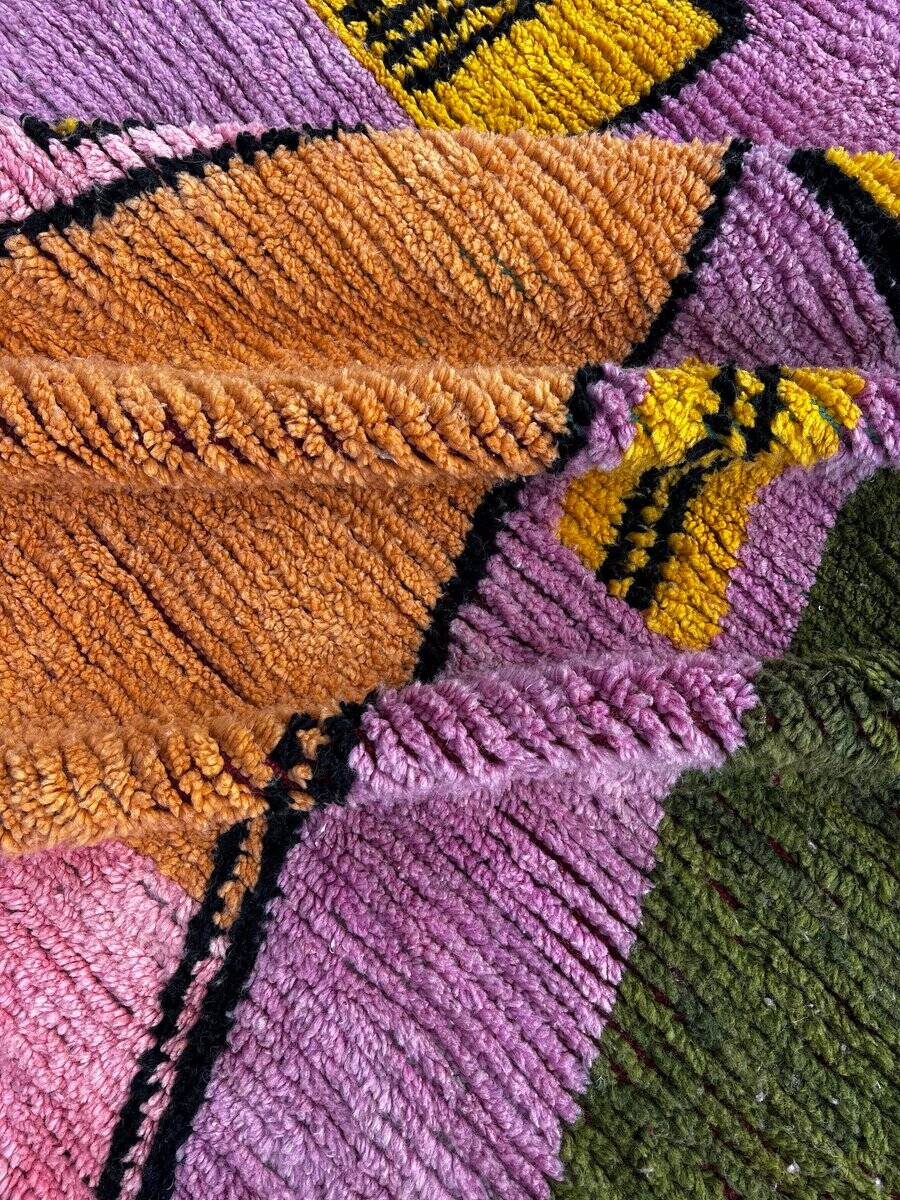 Modern Moroccan Boujad multicoloured Berber rug