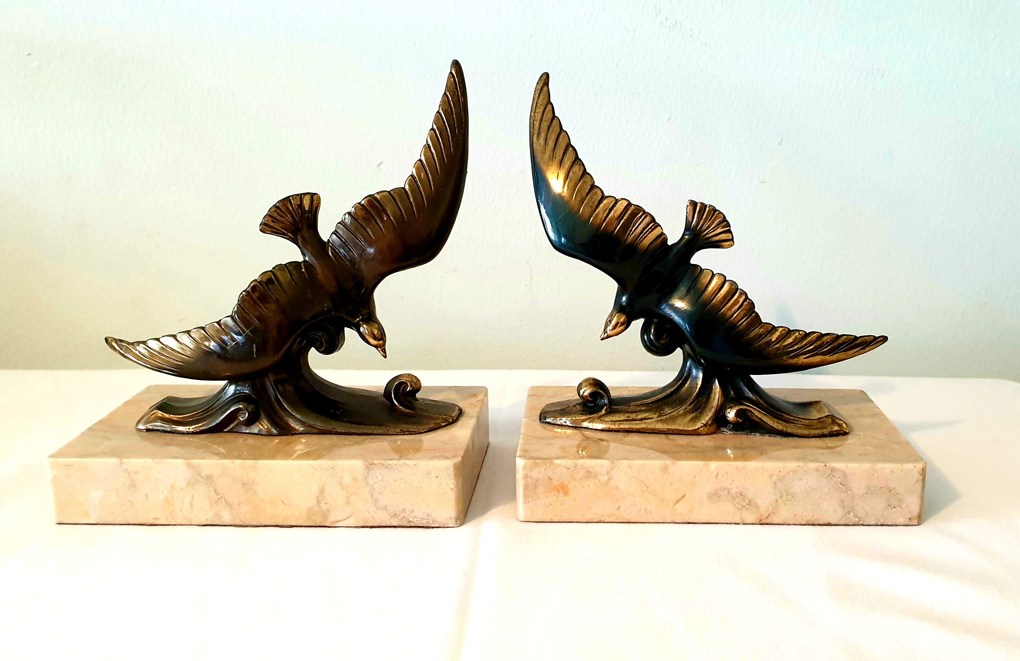 Paire de Serre livre vintage oiseaux