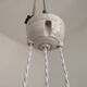 French Counter Balance Ceiling Light White Porcelain & Opaline Glass Shade