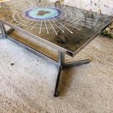 Ceramic and chrome coffee table circa 70s