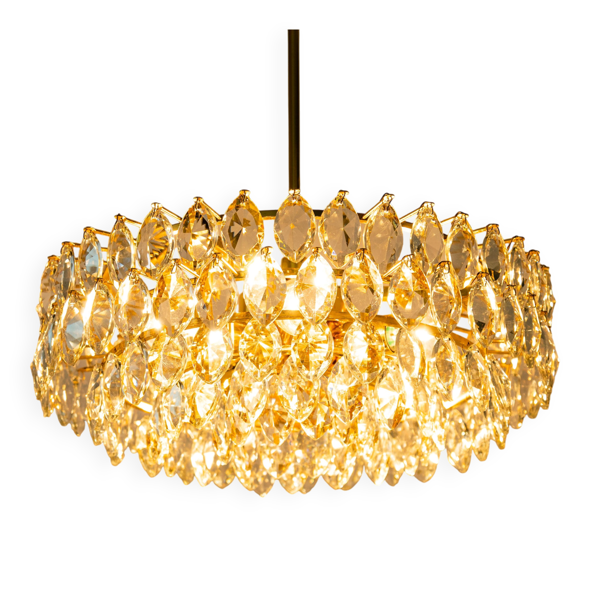 Lustre Bakalowits in brass and crystal glass, Austria, 1960s