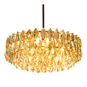 Lustre Bakalowits in brass and crystal glass, Austria, 1960s