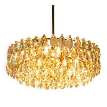 Lustre Bakalowits in brass and crystal glass, Austria, 1960s