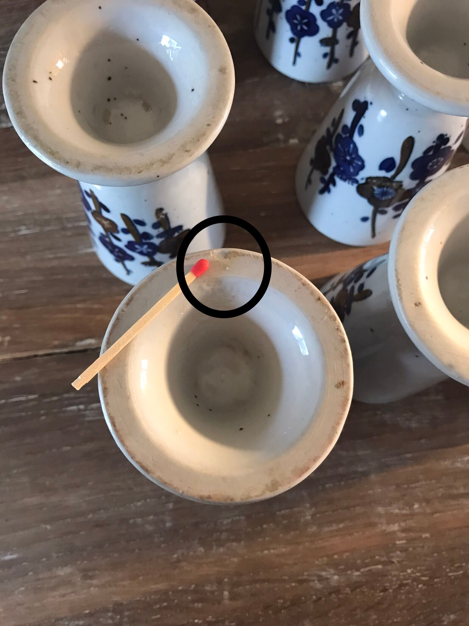 8 mazagrans in glazed stoneware 70s