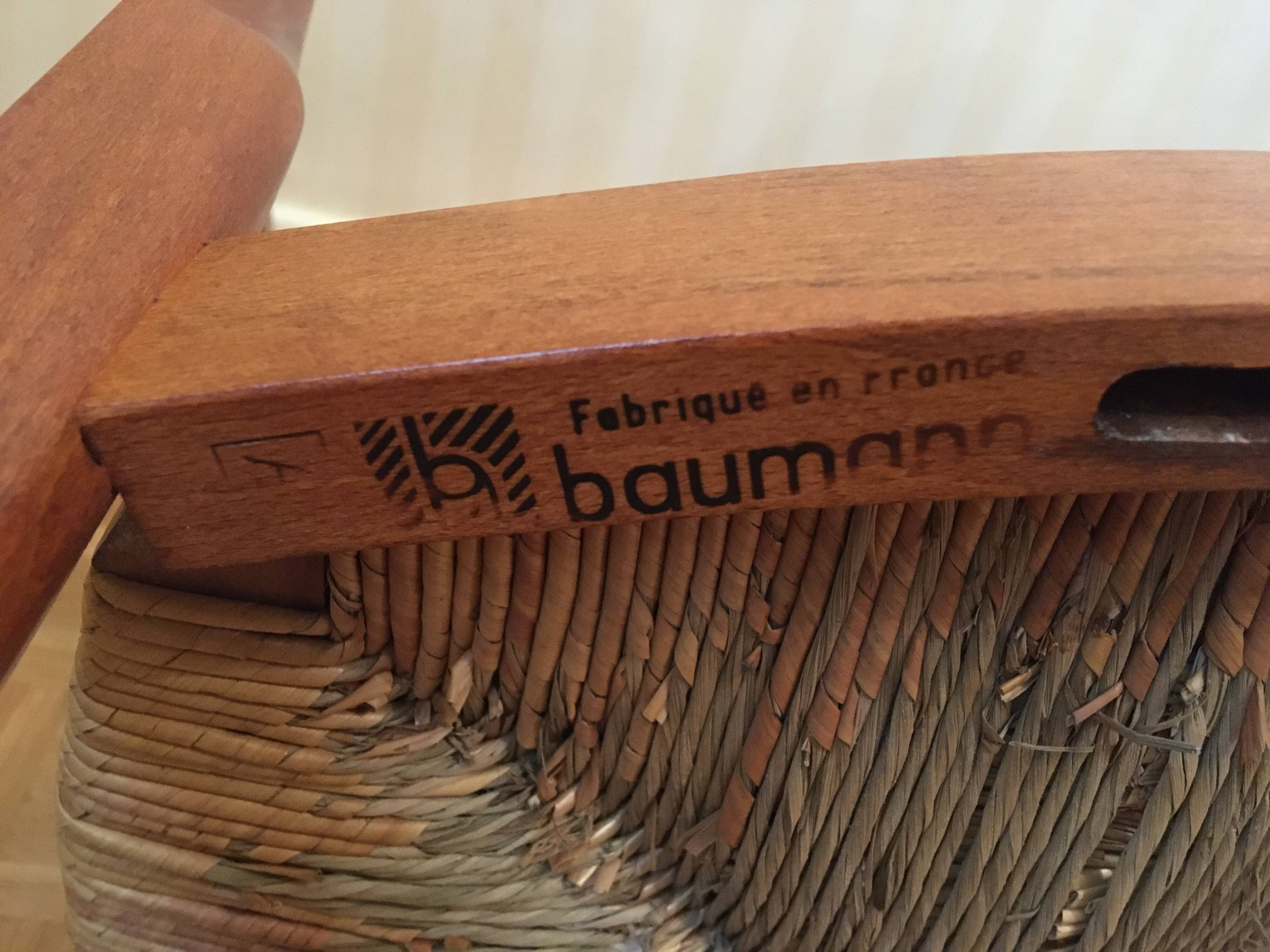 Set of 2 Baumann straw chairs