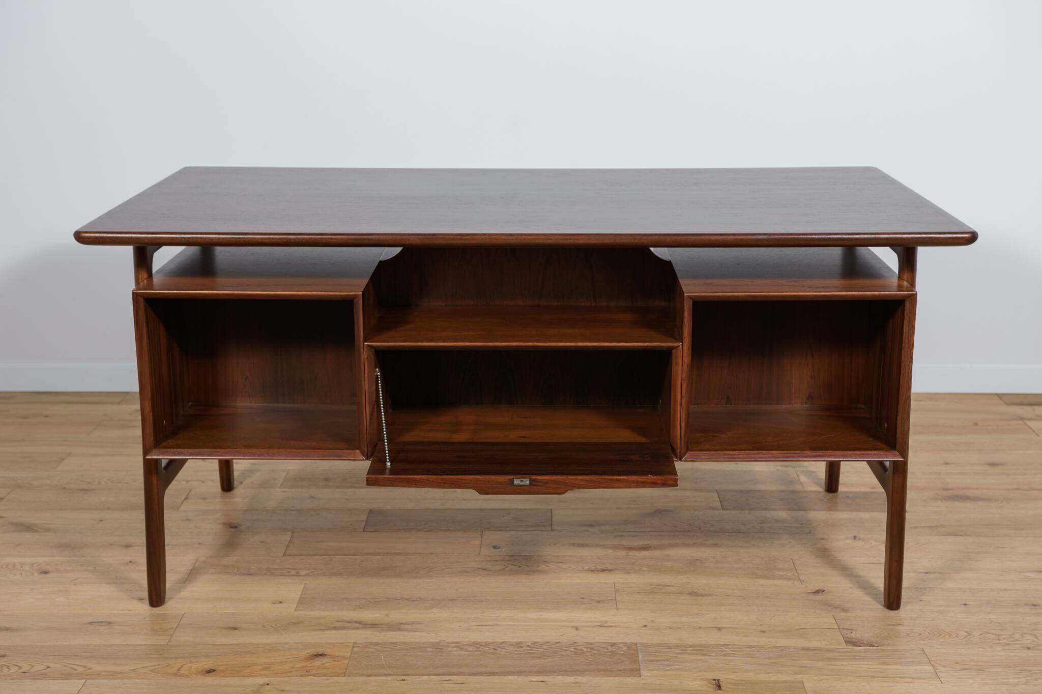 Mid-Century Model 75 Freestanding Teak Desk from Omann Jun, Denmark, 1950s