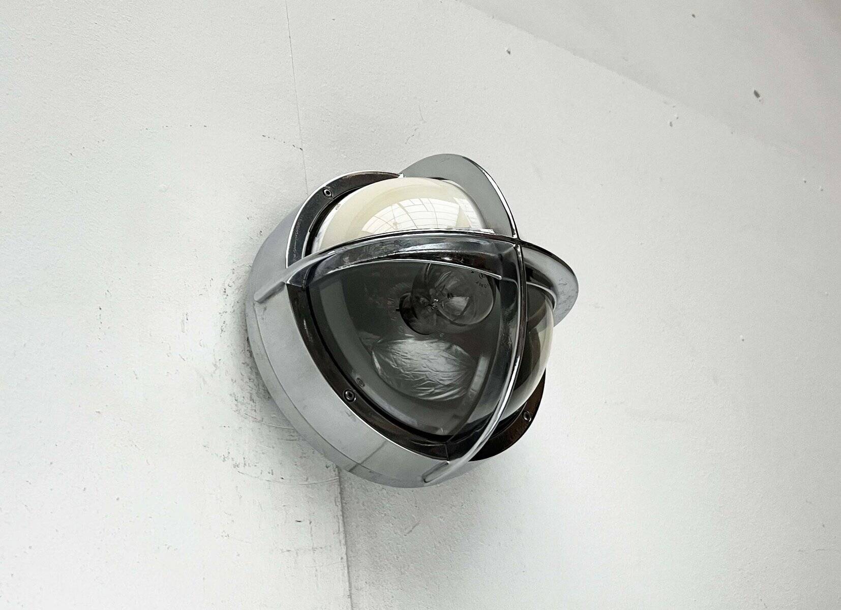 Mid-century Danish metal outdoor wall light model Pirate by Eva Koppel, Nils Koppel, Gert Edstrand for Nordisk Solar, 1960s.
