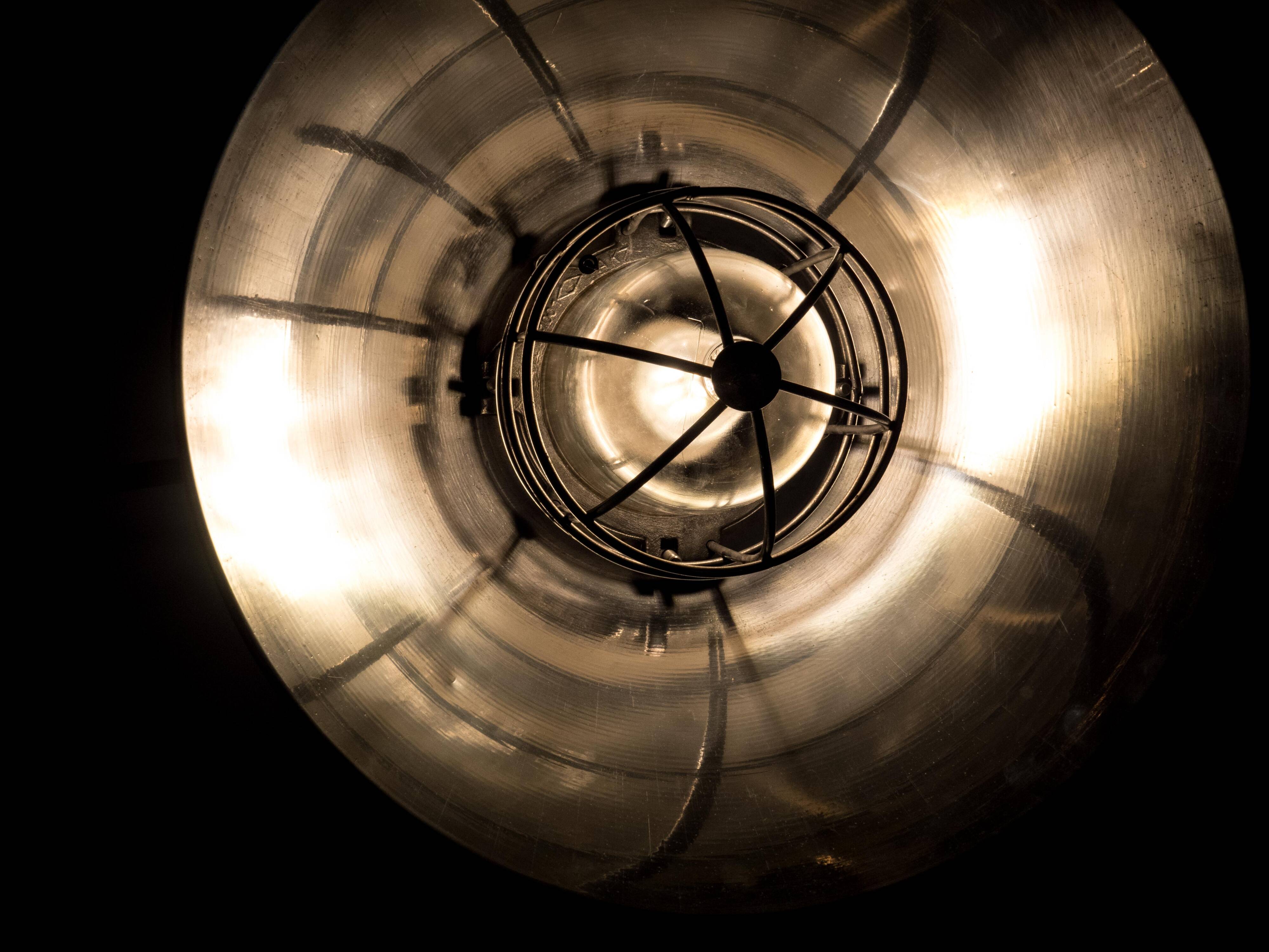 Polnische Industrielampe „Hans“, poliert