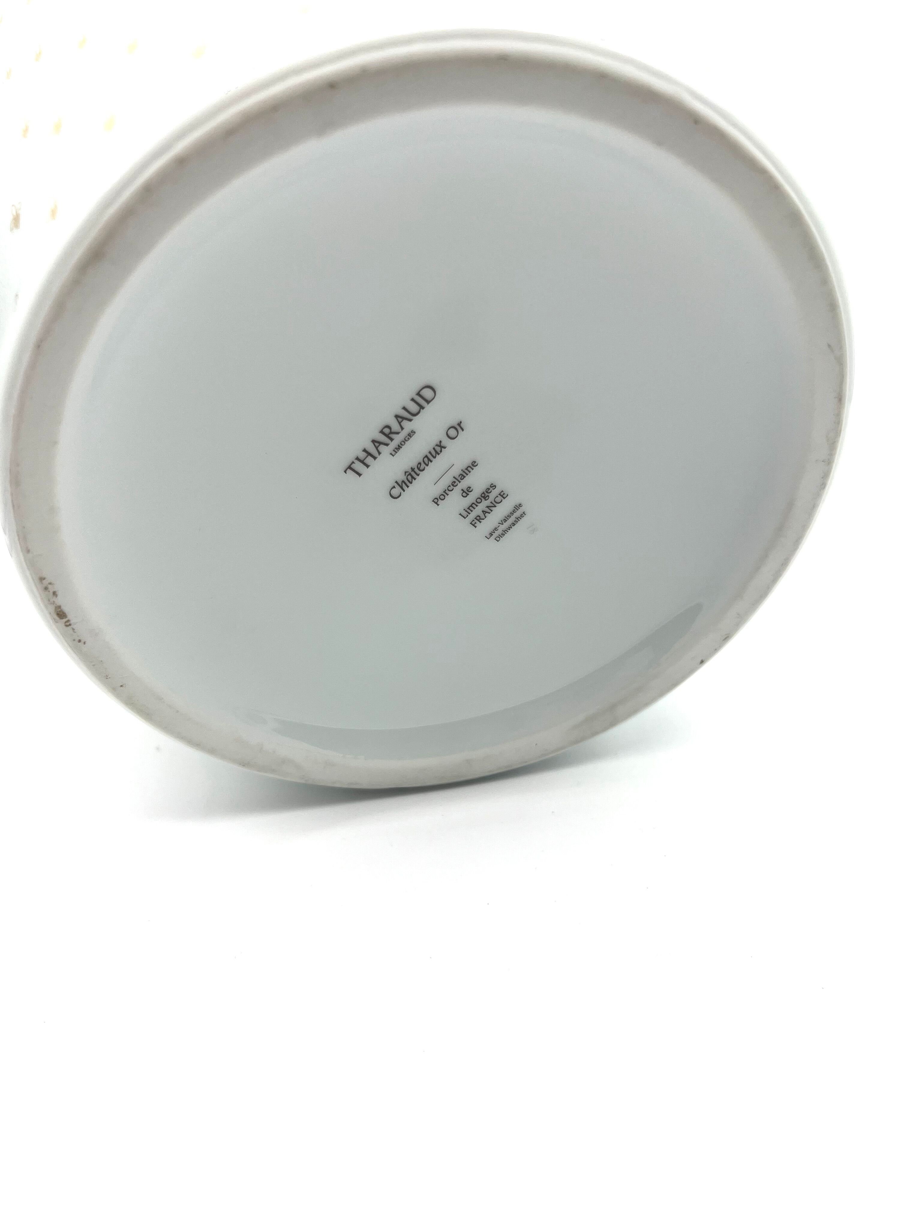 Vase Limoges Tharaud white with golden fleur-de-lis