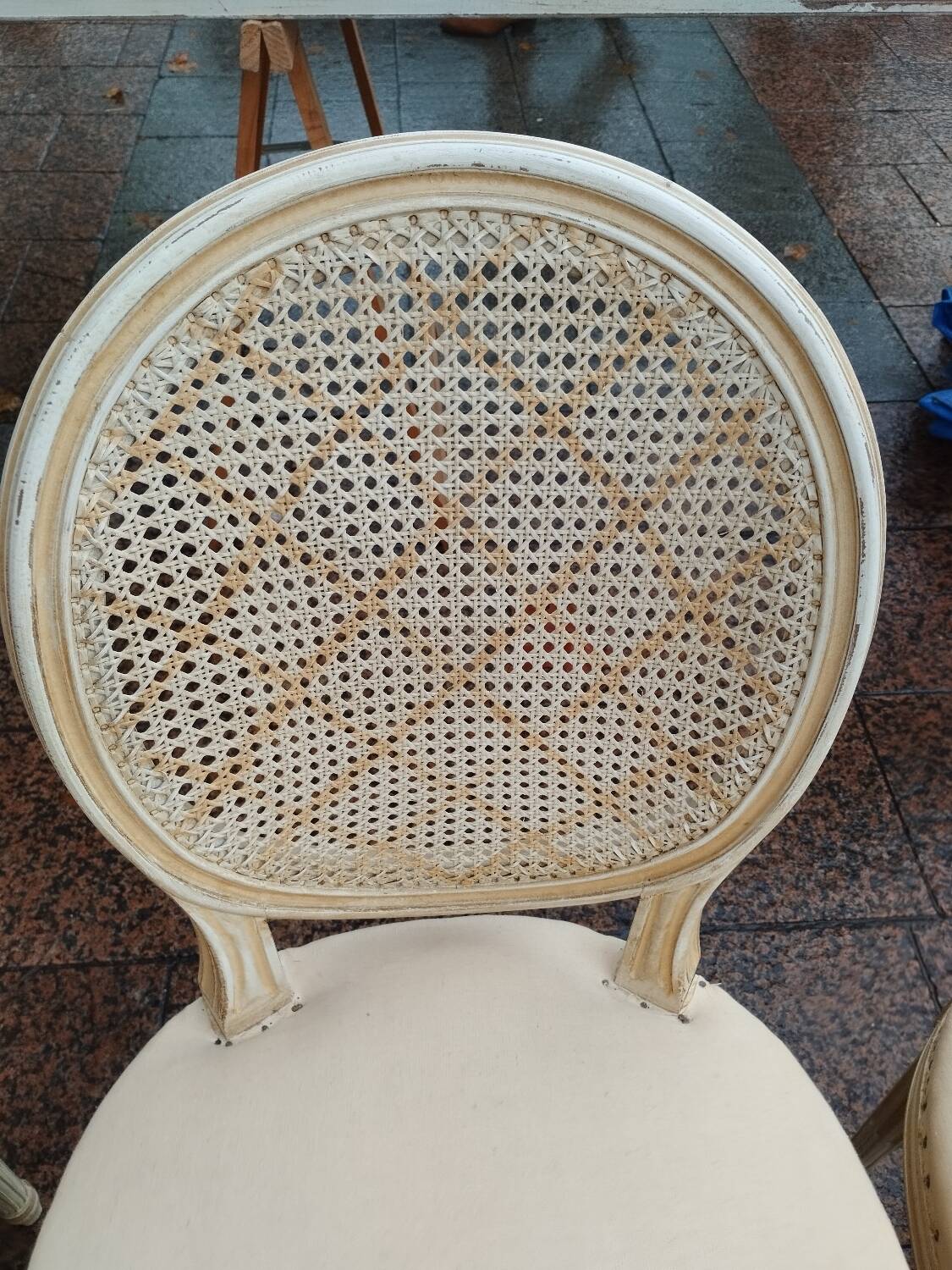 Beautiful set of six antique Louis XVI style chairs