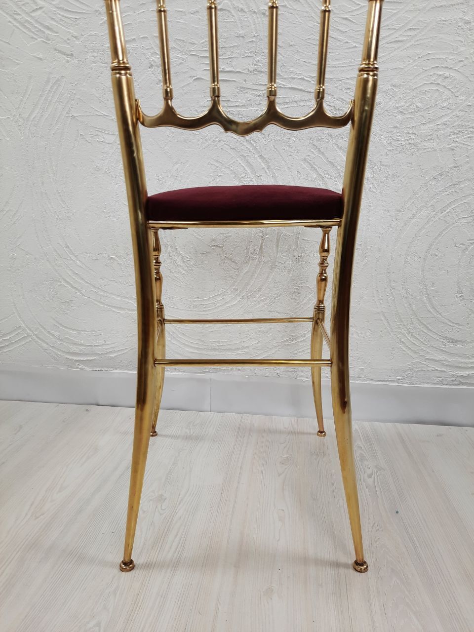 Pair of chiavarine chairs, brass