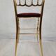 Pair of chiavarine chairs, brass